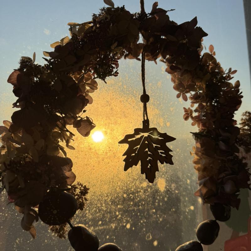 Sonnenaufgang durchs Ladenfenster